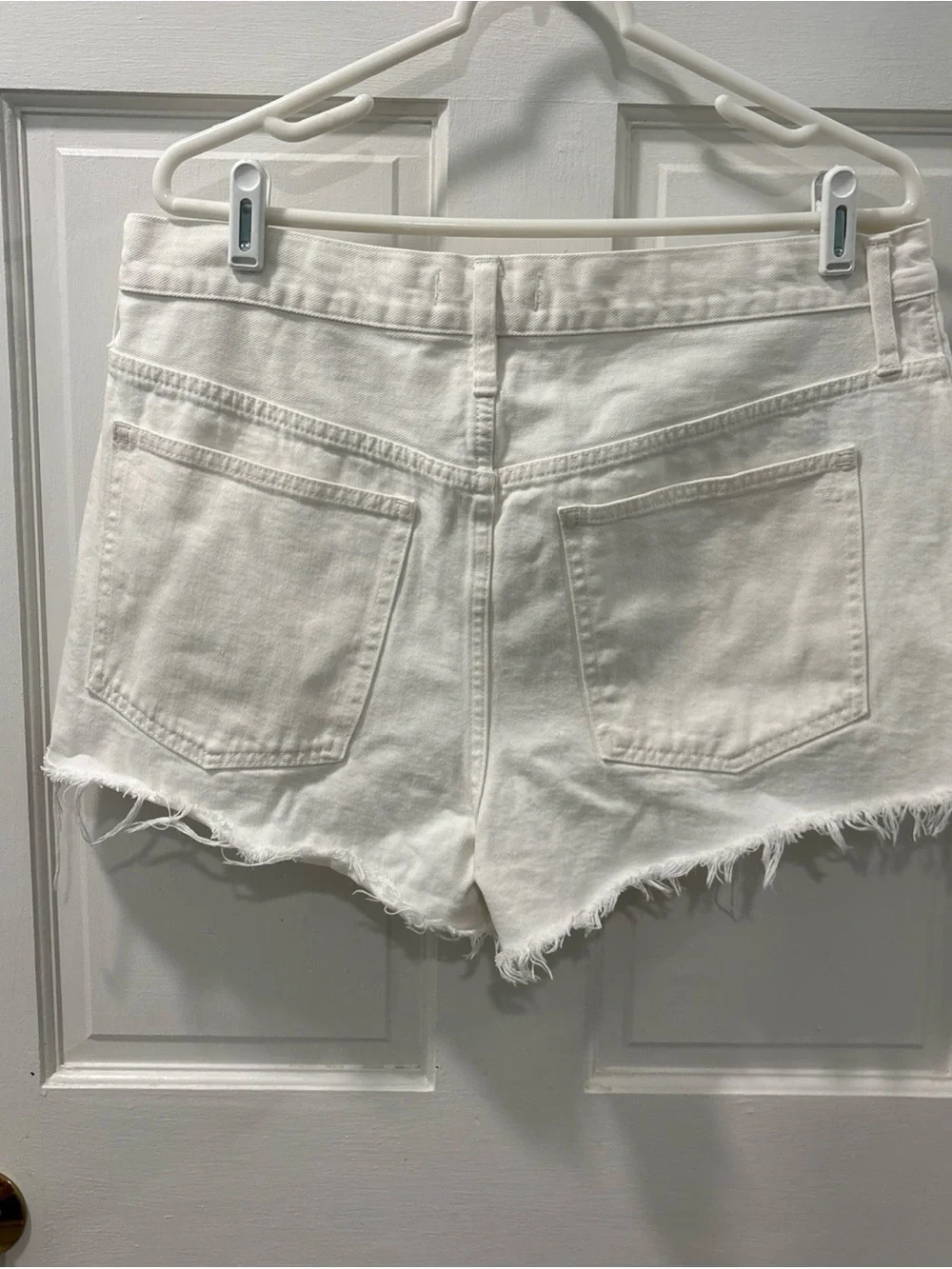 Madewell Women’s Relaxed Denim Shorts Tile White Size 30 Raw Hem Button Fly EUC